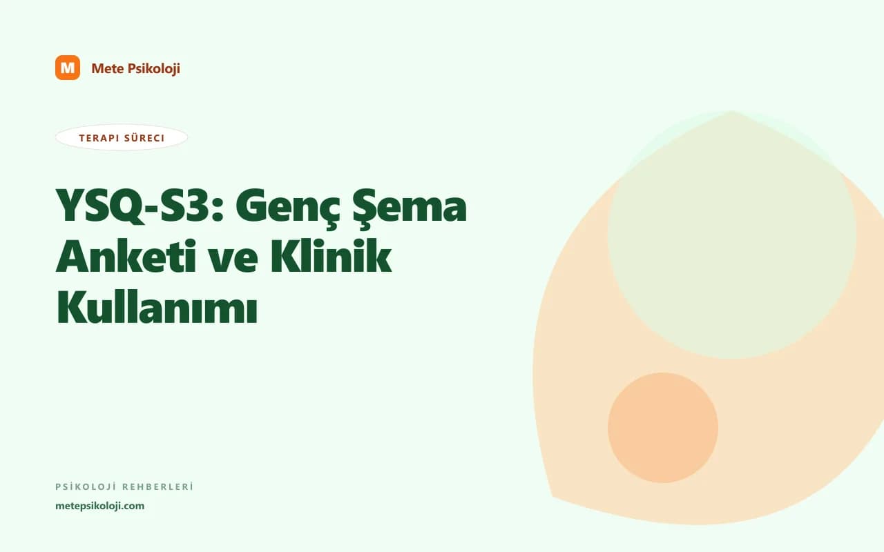 YSQ-S3: Genç Şema Anketi ve Klinik Kullanımı